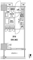 パークハビオ渋谷本町レジデンス 1Kの間取図画像