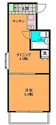 扶桑ハイツ四谷 1Kの間取図画像