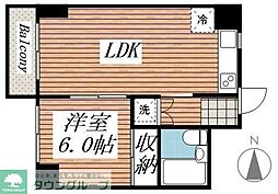 エクセル1 1LDKの間取図画像