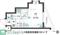 フェニックス西新宿壱番館 1Kの間取図画像