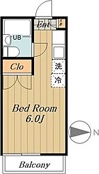 ハイツニュー笹塚 1Kの間取図画像