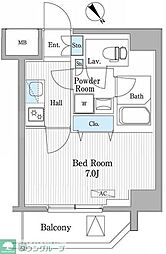 パティオスクエア御茶ノ水 1Kの間取図画像