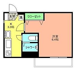 クオリティ松永 1Kの間取図画像