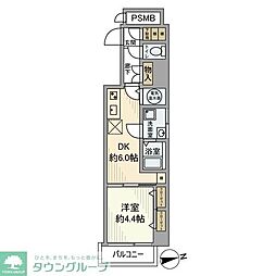 カテリーナ御苑 1DKの間取図画像
