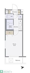 プレール・ドゥーク西新宿 1Kの間取図画像