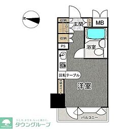 インペリアル南麻布サテライト ワンルームの間取図画像