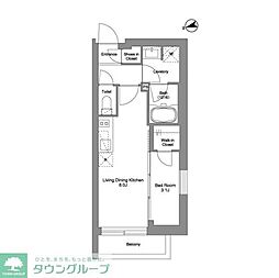ORMECOURTYOTSUYA 1LDKの間取図画像