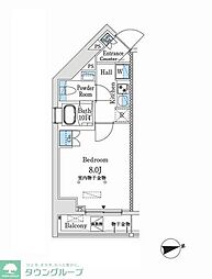 市谷仲之町ViewApartment 1Kの間取図画像