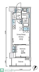 ロイヤルパークス赤羽ノース 5階1LDKの間取り