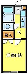 JR埼京線 浮間舟渡駅 徒歩8分の賃貸マンション 1階1Kの間取り