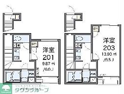 都営三田線 蓮根駅 徒歩3分の賃貸アパート 2階1Kの間取り