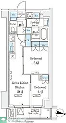 ロイヤルパークス赤羽サウス 6階2LDKの間取り