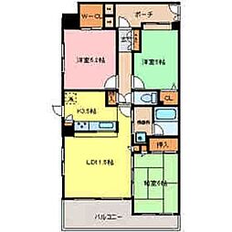 都営三田線 西高島平駅 徒歩7分の賃貸マンション 6階3LDKの間取り