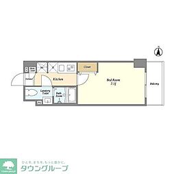 JR京浜東北・根岸線 川口駅 徒歩11分の賃貸マンション 1階1Kの間取り