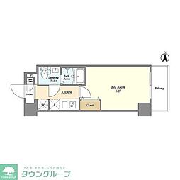 JR京浜東北・根岸線 川口駅 徒歩11分の賃貸マンション 2階1Kの間取り