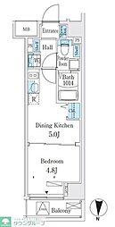 都営三田線 板橋本町駅 徒歩4分の賃貸マンション 3階1DKの間取り