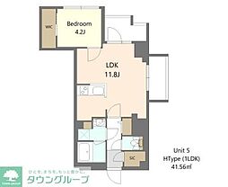 都営三田線 西台駅 徒歩10分の賃貸マンション 5階1LDKの間取り