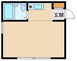 都電荒川線 梶原駅 徒歩4分の賃貸アパート 2階ワンルームの間取り