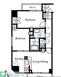 JR京浜東北・根岸線 赤羽駅 徒歩8分の賃貸マンション 3階2LDKの間取り