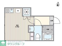 JR埼京線 十条駅 徒歩8分の賃貸アパート 1階ワンルームの間取り