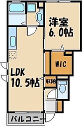 都営三田線 志村三丁目駅 徒歩11分の賃貸アパート 1階1LDKの間取り