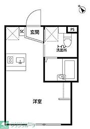 JR京浜東北・根岸線 東十条駅 徒歩8分の賃貸アパート 2階ワンルームの間取り