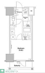 都営三田線 板橋区役所前駅 徒歩6分の賃貸マンション 14階1Kの間取り