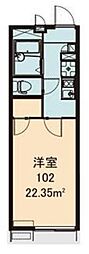 レオパレスｓｈｉｍｏ　55 2階1Kの間取り
