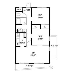 サンセゾン1 1SLDKの間取図画像