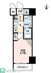 東京メトロ南北線 王子駅 徒歩6分の賃貸マンション 11階1Kの間取り