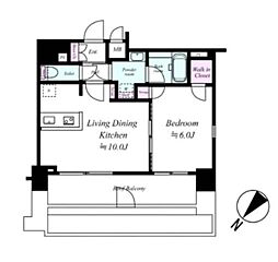 埼玉高速鉄道 赤羽岩淵駅 徒歩6分の賃貸マンション 7階1LDKの間取り