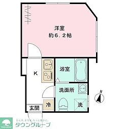 都営三田線 志村三丁目駅 徒歩9分の賃貸アパート 3階1Kの間取り