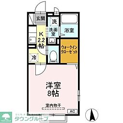 JR埼京線 北赤羽駅 徒歩10分の賃貸アパート 1階1Kの間取り
