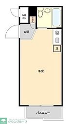 JR山手線 駒込駅 徒歩7分の賃貸マンション 1階ワンルームの間取り