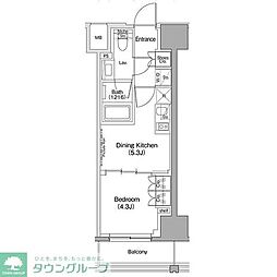 都営三田線 西巣鴨駅 徒歩2分の賃貸マンション 12階1DKの間取り