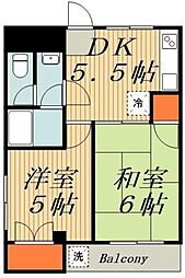 ガーデンパレス1 2DKの間取図画像