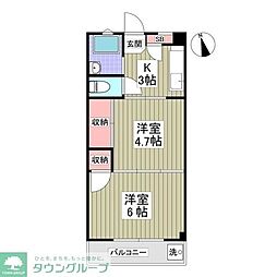 豊島マンション 2DKの間取図画像