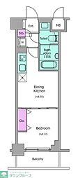 クレヴィアリグゼ西巣鴨 1DKの間取図画像