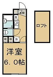 レオパレスソラーレ 1Kの間取図画像