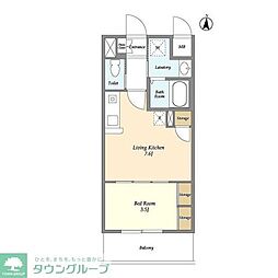 アクシーズタワー川口8 1DKの間取図画像