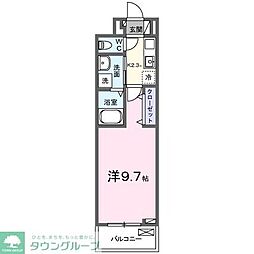ロンフルール 1Kの間取図画像
