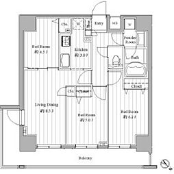 ドゥーエ東十条 2SLDKの間取図画像