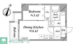 レジディア板橋本町プレイス 1DKの間取図画像