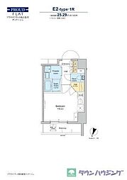 プラウドフラット西日暮里ディアージュ ワンルームの間取図画像