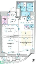 プレール・ドゥーク西巣鴨 2LDKの間取図画像