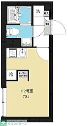 グリーンヴァリー 1Kの間取図画像