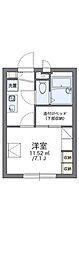 レオパレスカトルセゾン戸田公園 1Kの間取図画像