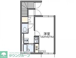 レオネクストアローステージ2 1Kの間取図画像
