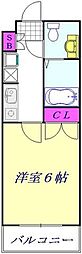ドゥーエ川口 1Kの間取図画像