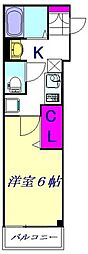 アカテリア蕨 1Kの間取図画像